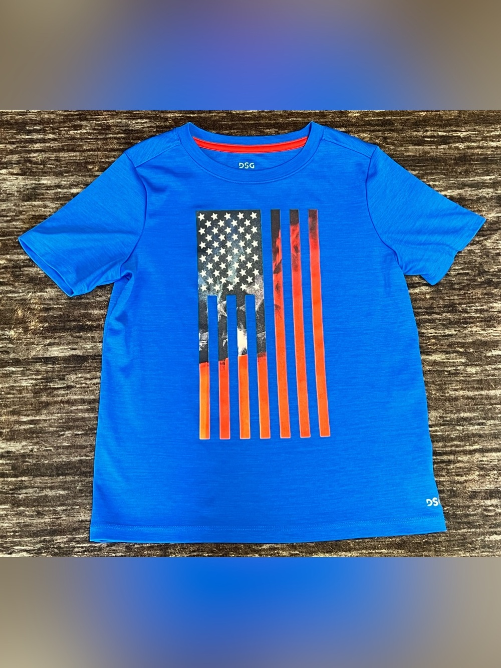DSG Boys' Blue American Flag Graphic Tee
